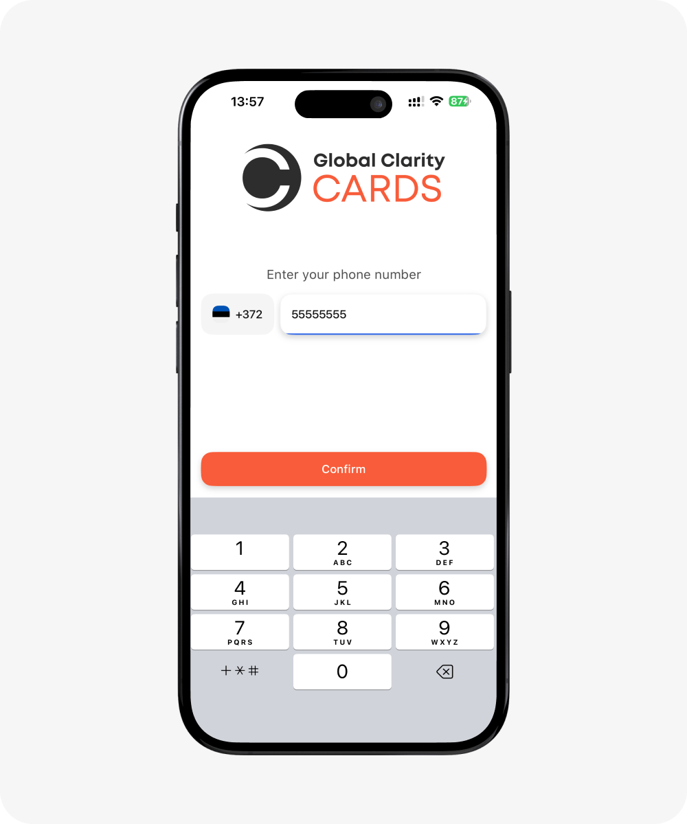 Log in to your account with your registered phone number.