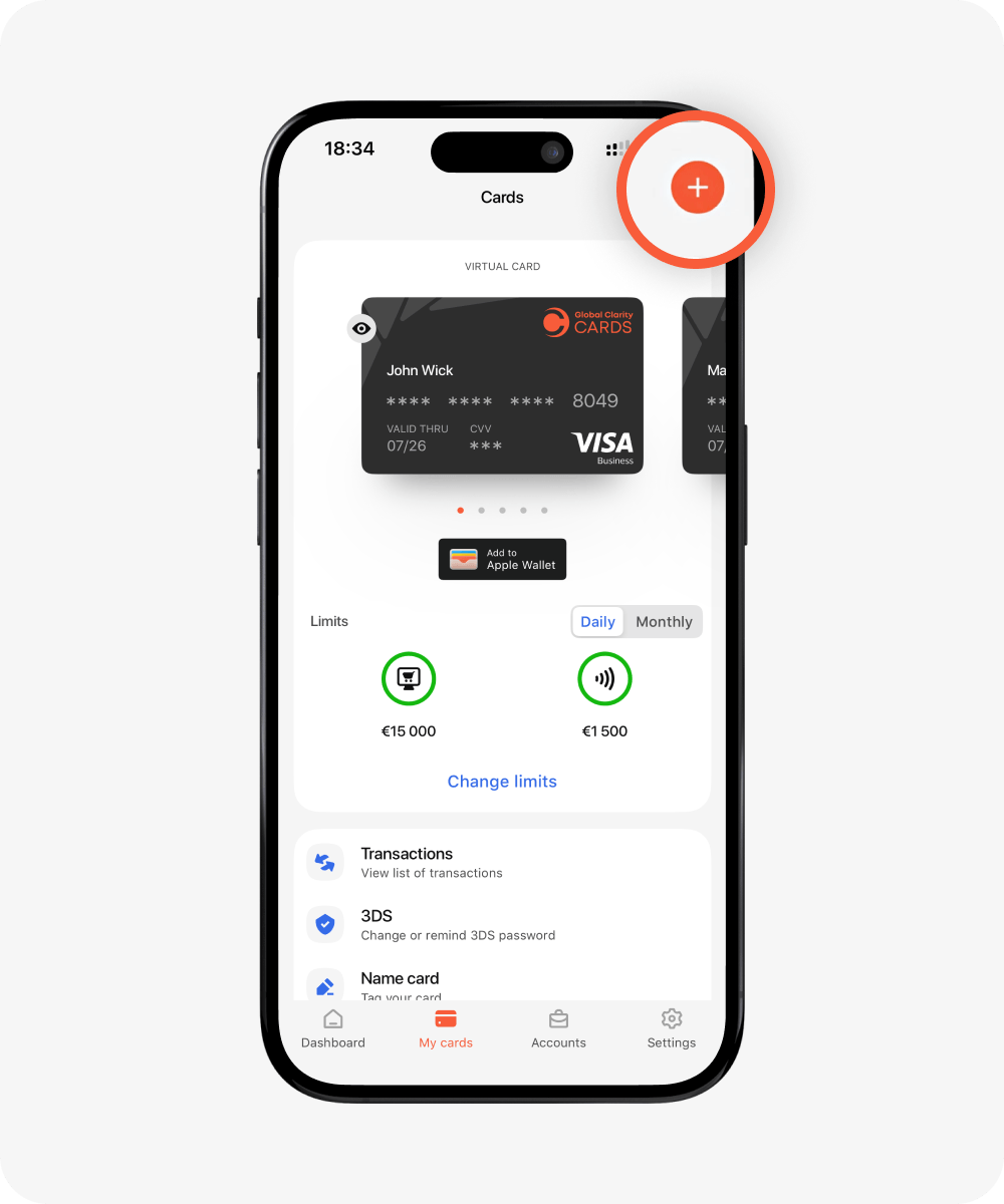 Tap + sign in the upper right corner.